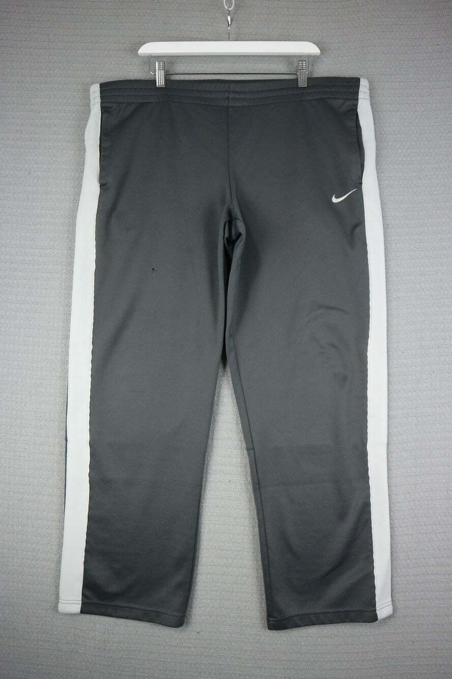 Nike 2000's Y2K Athletic Dept Grey Track Pants Straight Cut Large
